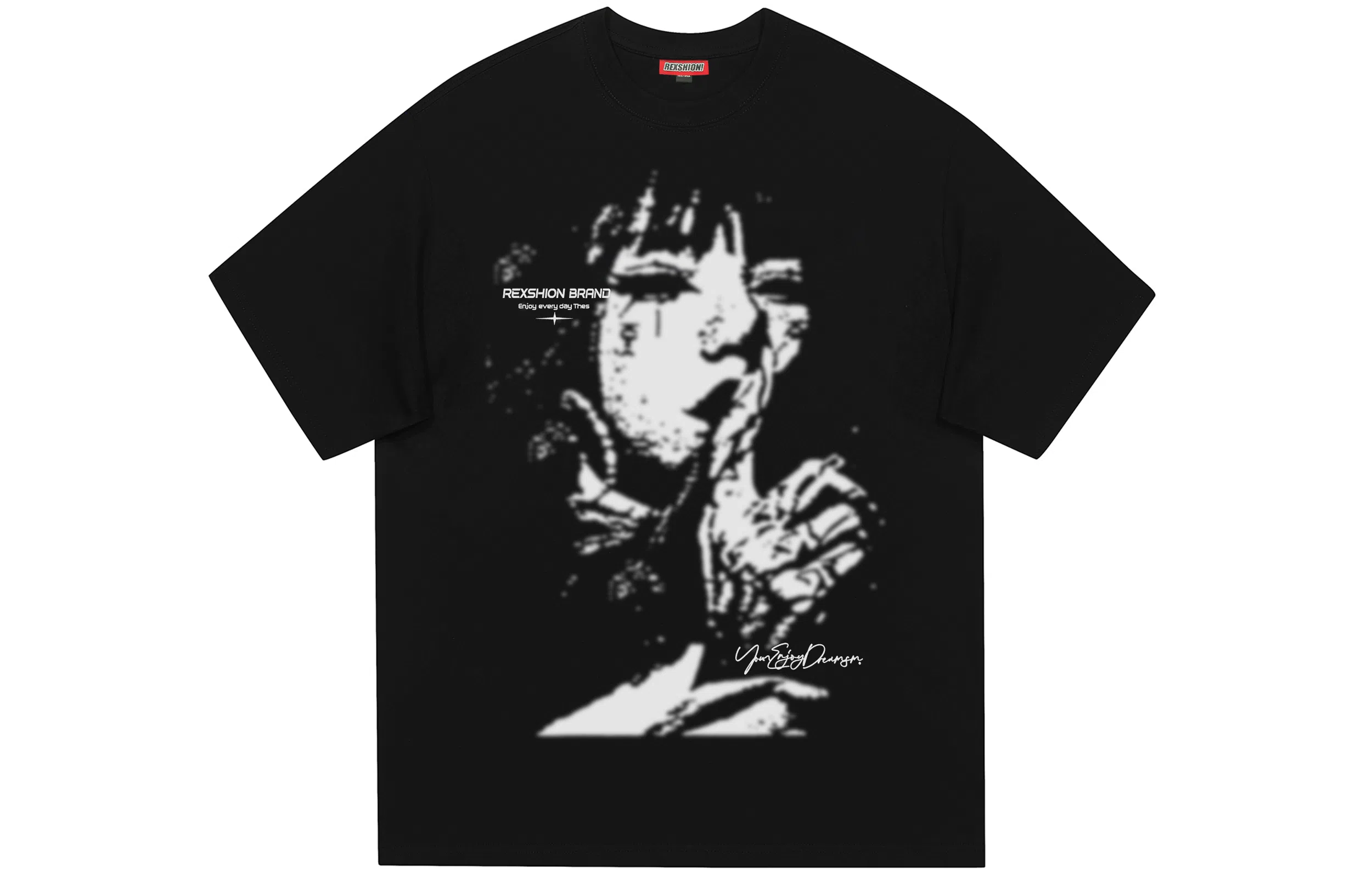 REXSHION Graffiti Print T-Shirt