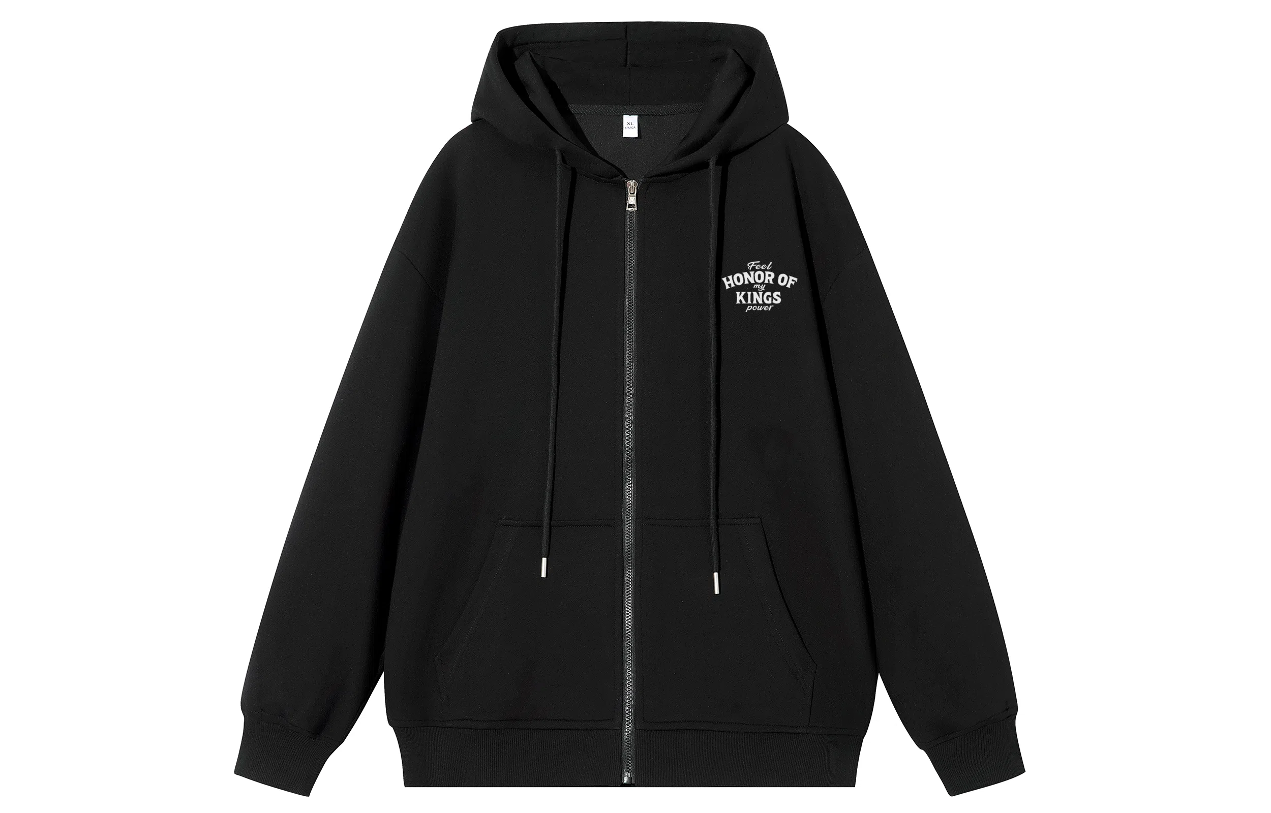 王者荣耀 英文台词美式高街落肩款宽松舒适透气帅帅青少年无性别百搭时尚潮流开衫卫衣 标语款 男女同款