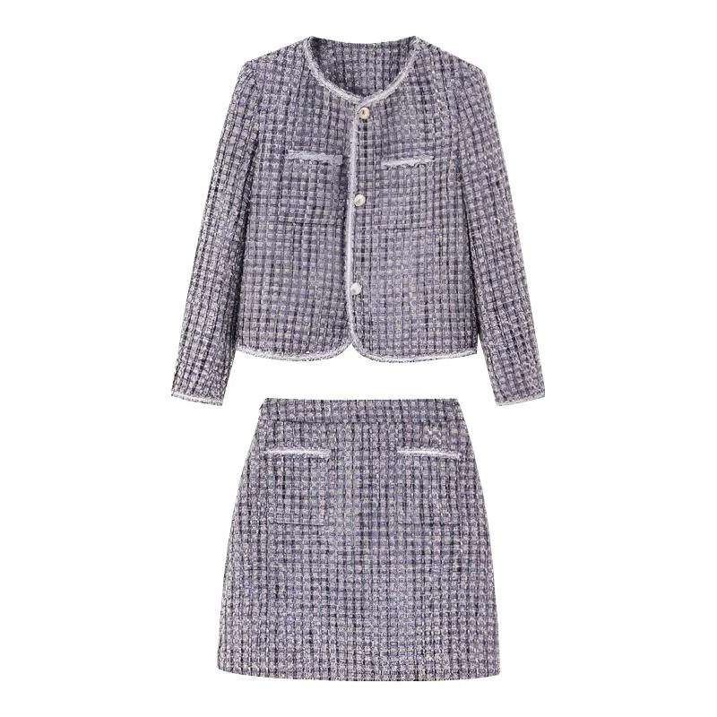 【dme】 圆领上衣中腰半身裙裙装套装 女款 蔷薇紫