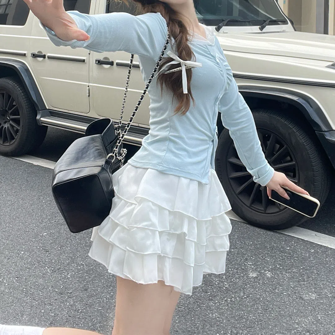 桴生 设计感拼接网纱蛋糕裙装系列制服 女款
