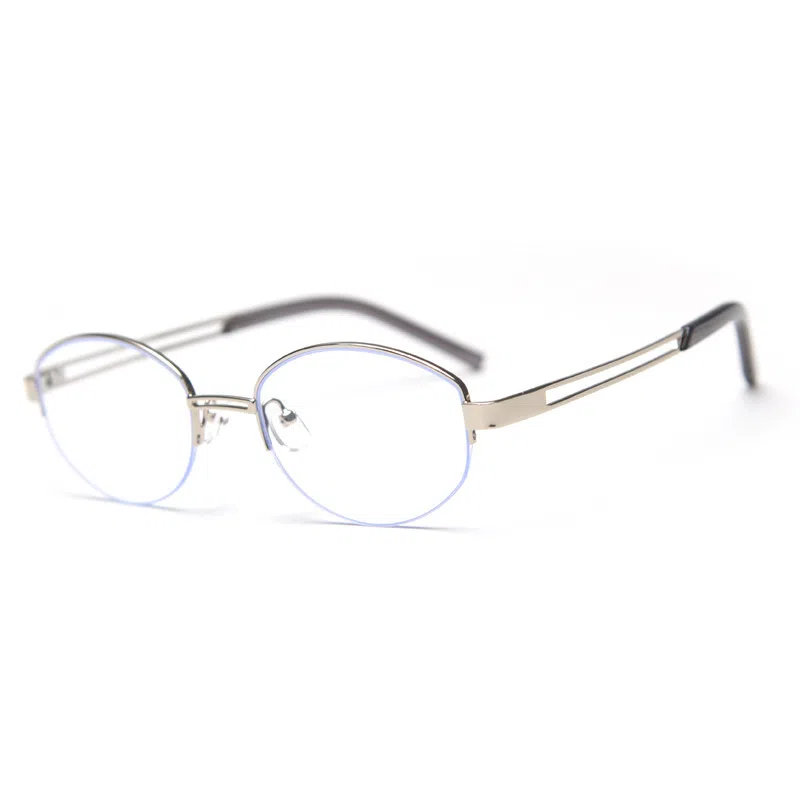 山一丸 日韩半框近视眼镜框潮网红文艺复古平光 金属 椭圆形 光学镜架 男女同款情侣款