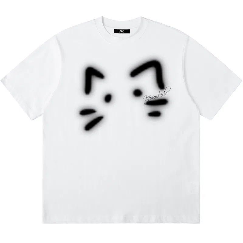 K411 Hand-Painted Cat Logo T-Shirt