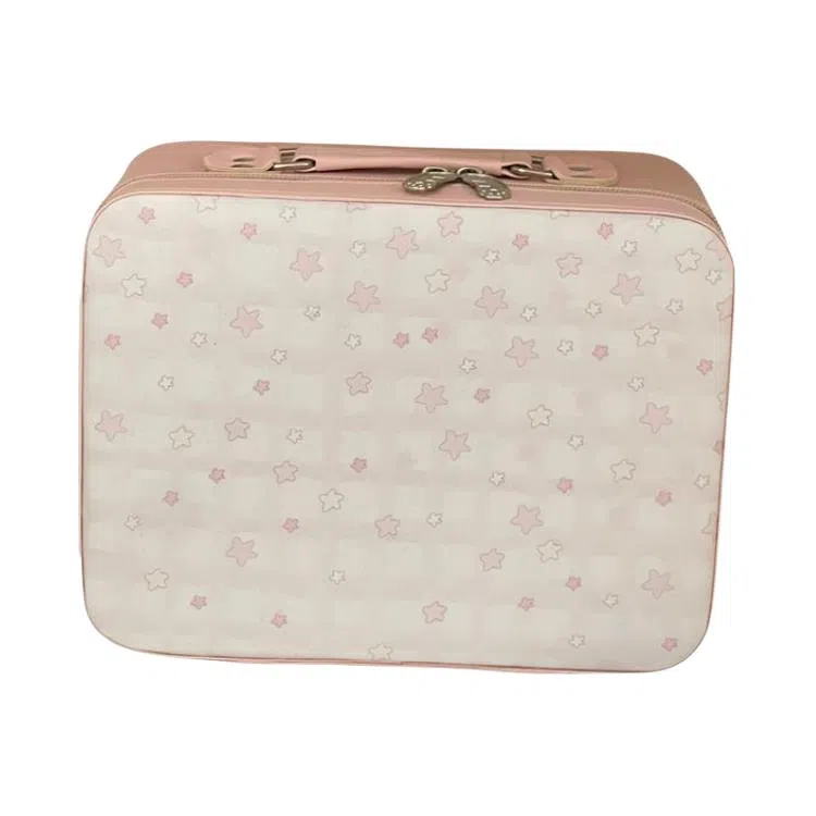 米甜兔 化妆包带镜子大容量女便携可爱化妆箱小旅行箱化妆品收纳包手提箱