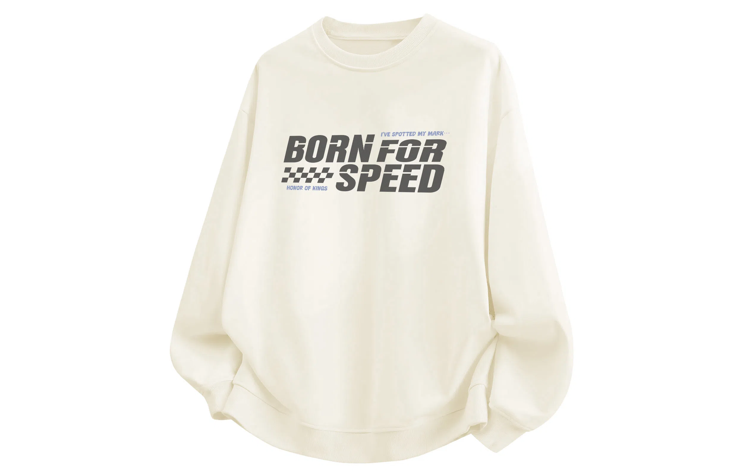 王者荣耀 美式创意字母长袖落肩款百搭时尚潮流学生党少年感宽松舒适透气圆领卫衣 标语款 男女同款