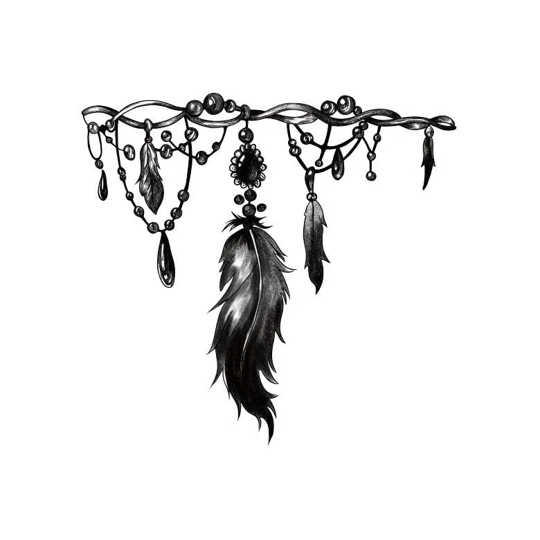 馨枕居  蕾丝蝴蝶手枪刺链草本纹身贴