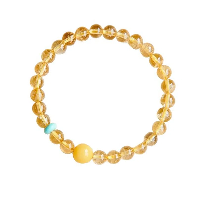 骊碧 【旺财聚财】高级感串珠收藏级仿黄水晶甄选天然转运高档浪漫有意义 周年仪式感 琉璃 手串 男女同款情侣款