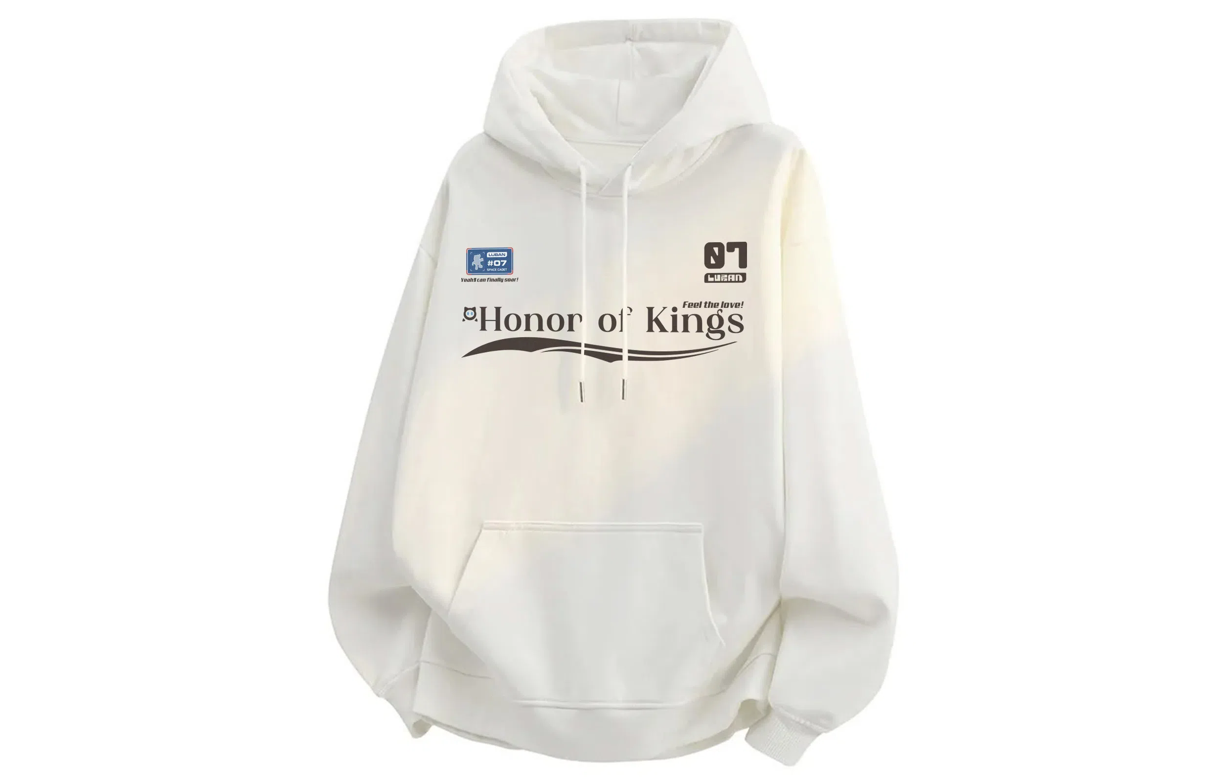 王者荣耀 美式复古字母落肩长袖款百搭时尚潮牌高街痞帅运动宽松舒适连帽卫衣 鲁班七号款 男女同款