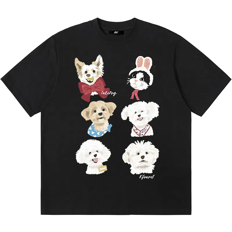K411 Vintage Cartoon Dog Logo T-Shirt