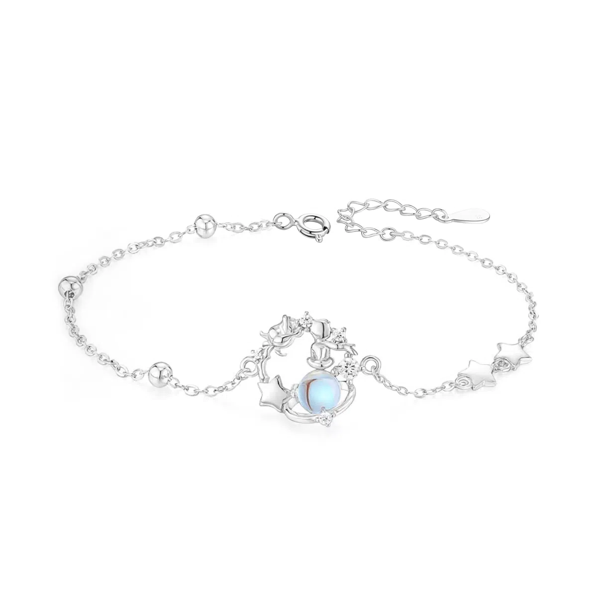 【S925银 小王子玫瑰花】 七好美银 精致轻奢时尚优雅浪漫森系小清新 简约小众高级感设计 日常通勤百搭 琉璃 手链 女款