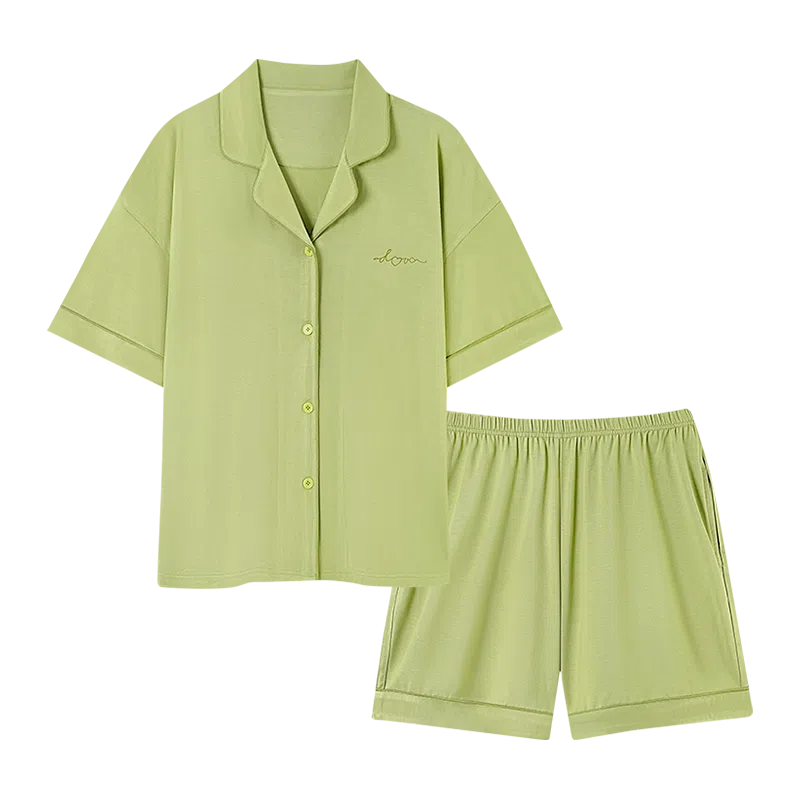 欧迪芬 女生空调房必备宅家穿搭亲肤柔软抗菌防螨敏感肌人群适配宽松版型不束缚睡衣套装 女款