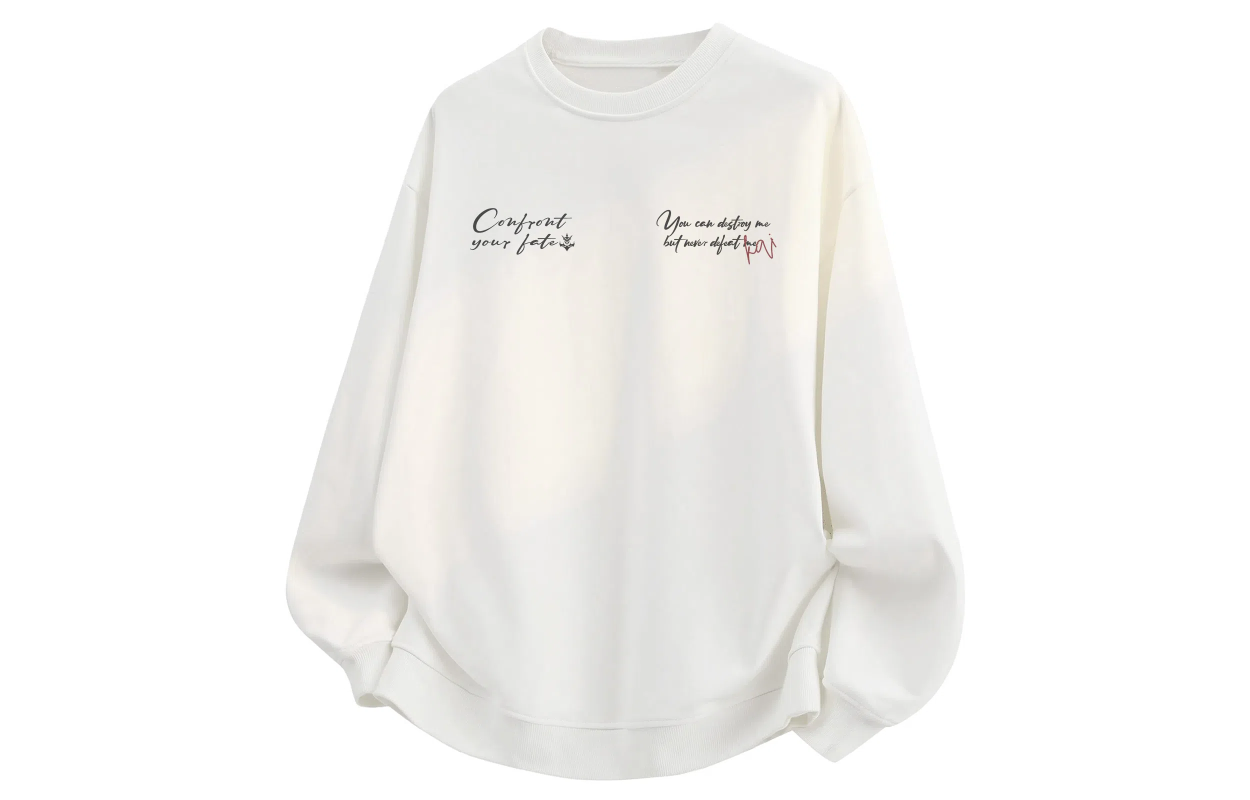 王者荣耀 艺术字体英雄台词美式高街落肩款宽松舒适透气帅帅青少年无性别百搭时尚潮流圆领卫衣 铠款 男女同款