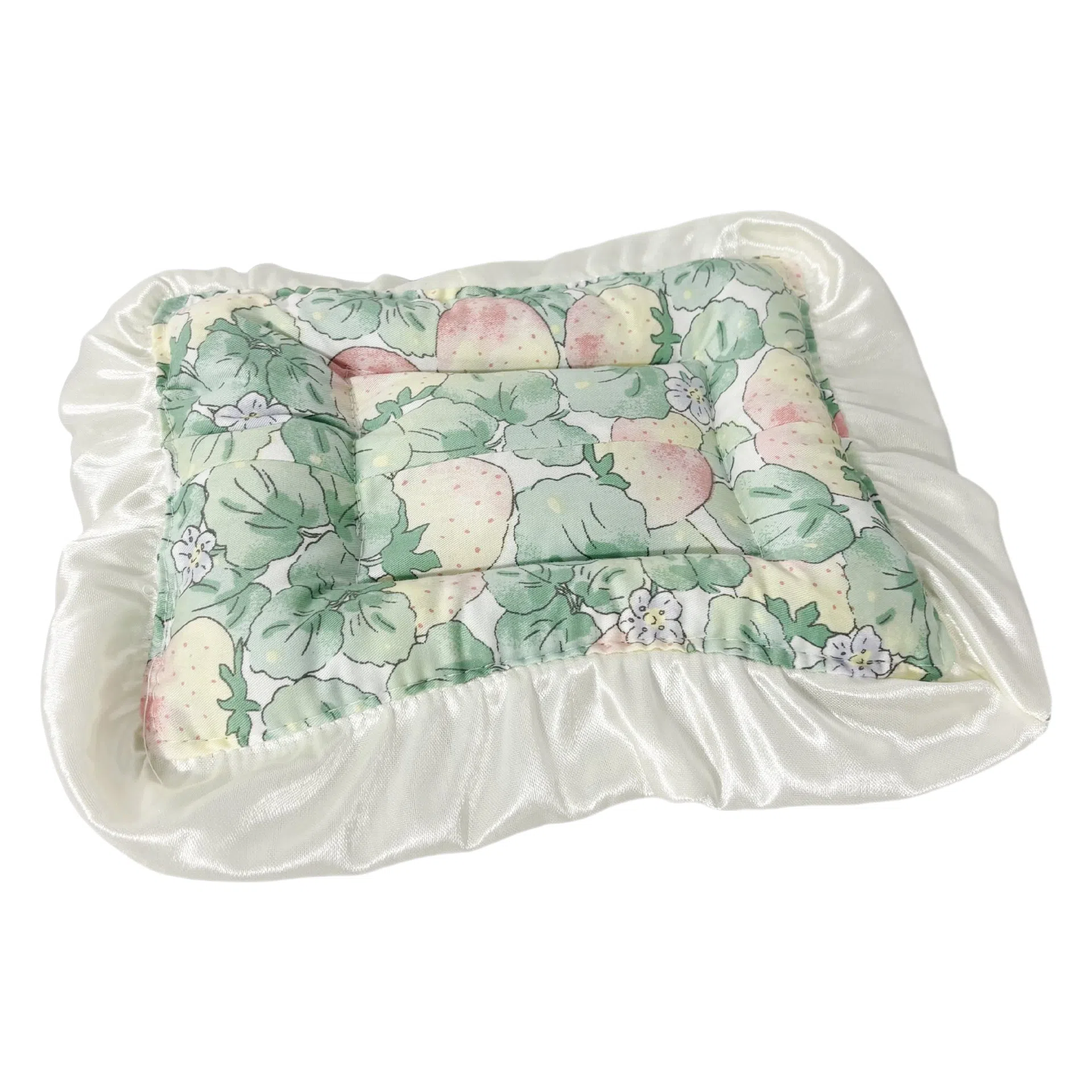 图米鱼 棉花娃娃娃用收纳盒娃床垫子 公仔提篮摇篮花边垫 玩偶周边