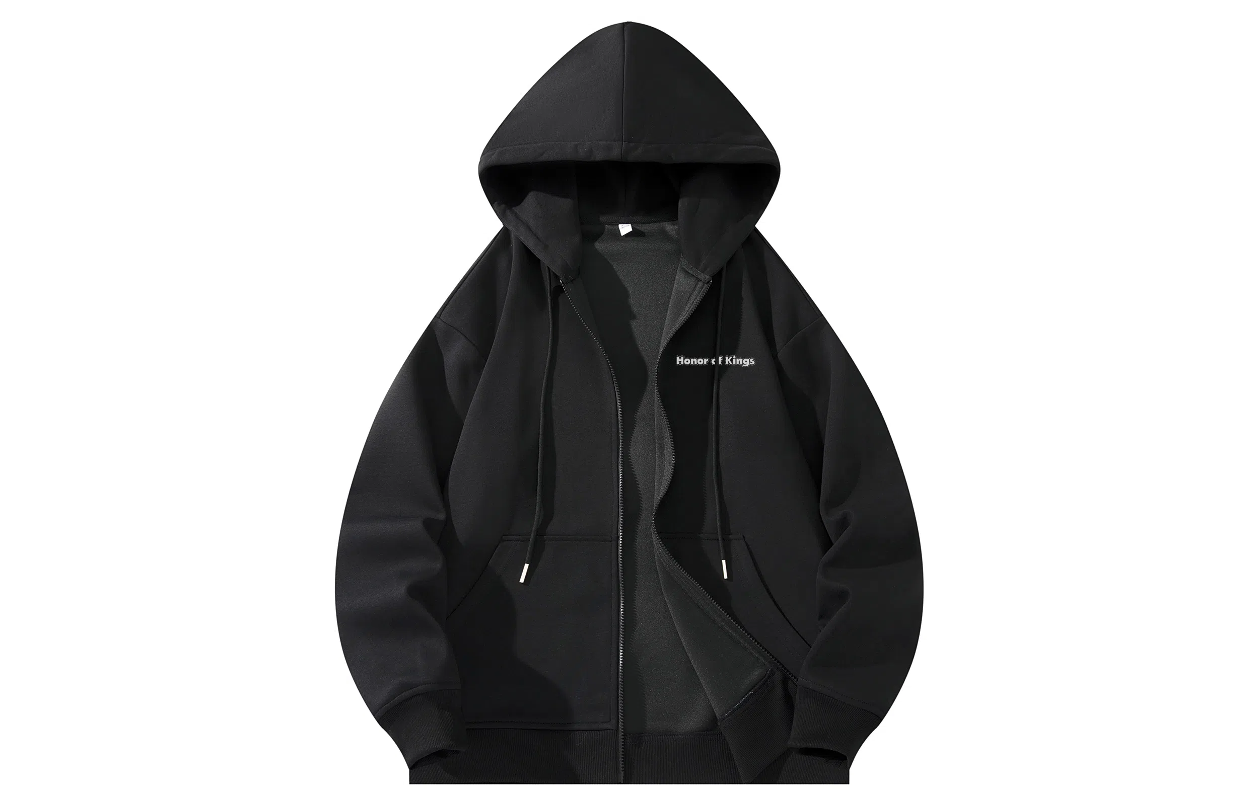 王者荣耀 简体英文艺术设计美式高街落肩款宽松舒适透气帅帅青少年无性别百搭时尚潮流开衫卫衣 标语款 男女同款