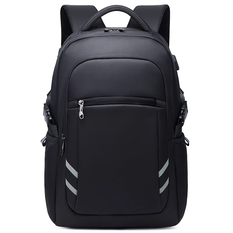 老人头 时尚大容量百搭简约通勤出差短途旅行 织物 双肩包 常规 男女同款情侣款 黑色