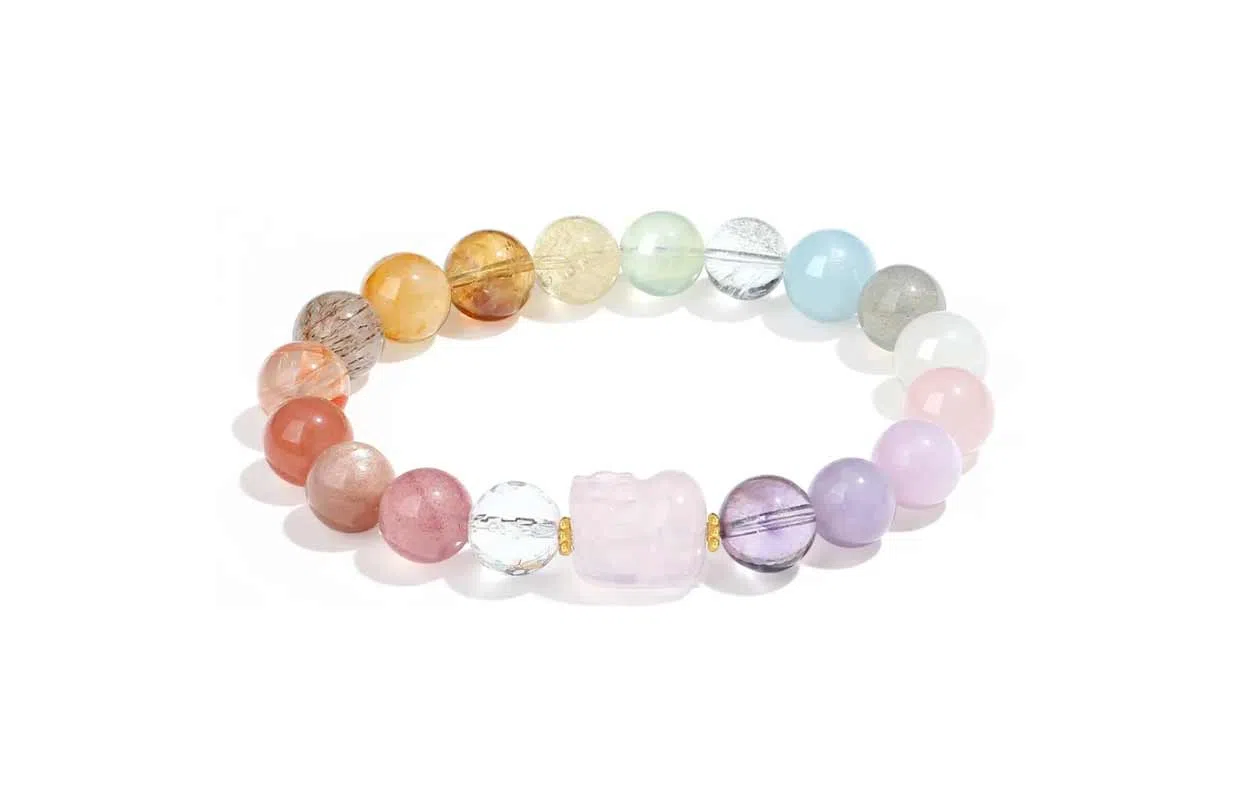 百利金 国风多宝 招财纳福平安转运新中式简约精致经典百搭小众设计貔貅醒狮小熊转运珠手饰 多色水晶 手串 男女同款情侣款