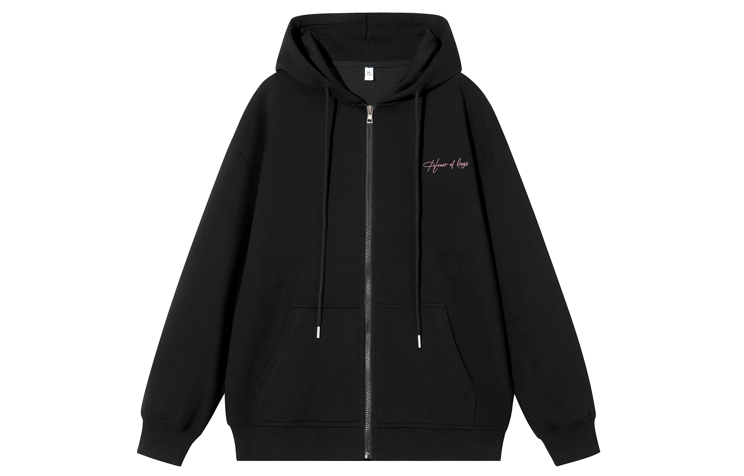 王者荣耀 标签元素心形设计美式高街落肩款宽松舒适透气帅帅青少年无性别百搭时尚潮流开衫卫衣 标语款 男女同款