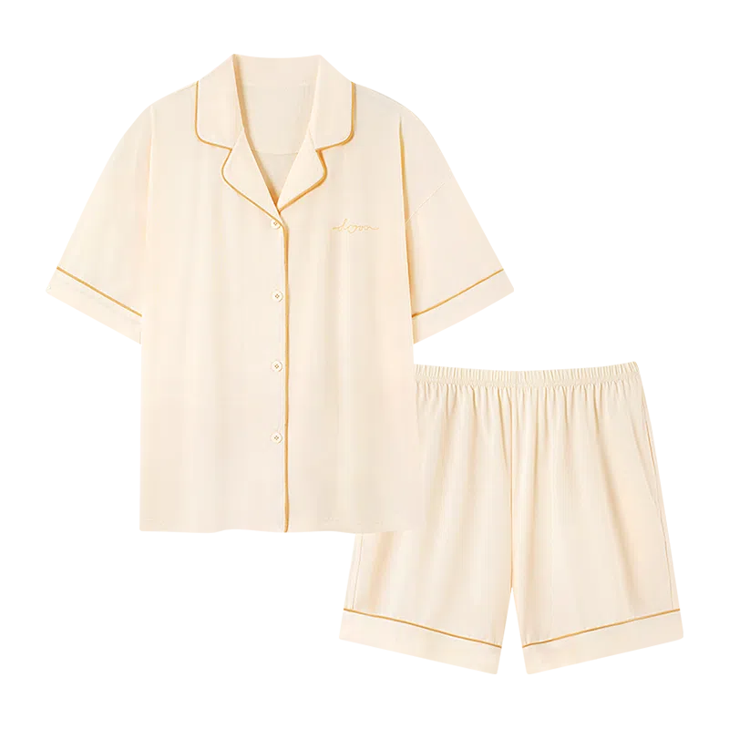 欧迪芬 女生空调房必备宅家穿搭亲肤柔软抗菌防螨敏感肌人群适配宽松版型不束缚睡衣套装 女款