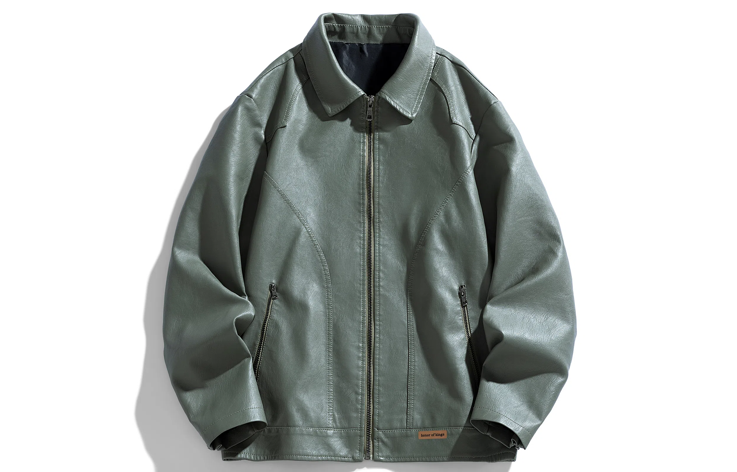 王者荣耀 美式高街美拉德机车翻领外套宽松舒适青少年高颜值百搭时尚潮牌皮衣 男女同款