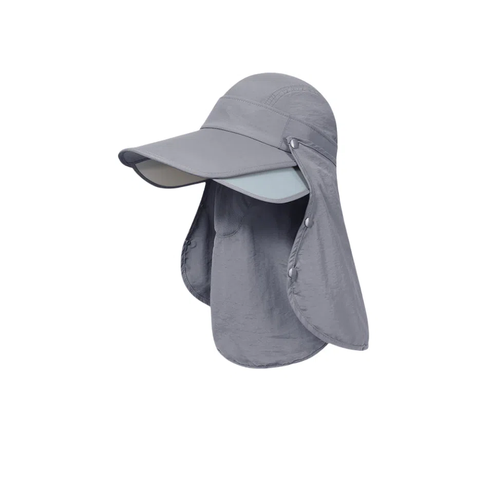 图涂丫 户外紫外线骑车吹不翻遮脸透气遮阳帽钓鱼帽子护颈 涤纶 防晒帽 男女同款情侣款