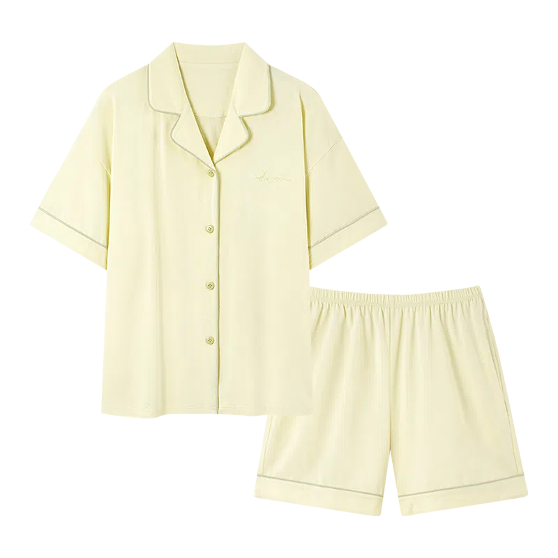 欧迪芬 女生空调房必备宅家穿搭亲肤柔软抗菌防螨敏感肌人群适配宽松版型不束缚睡衣套装 女款