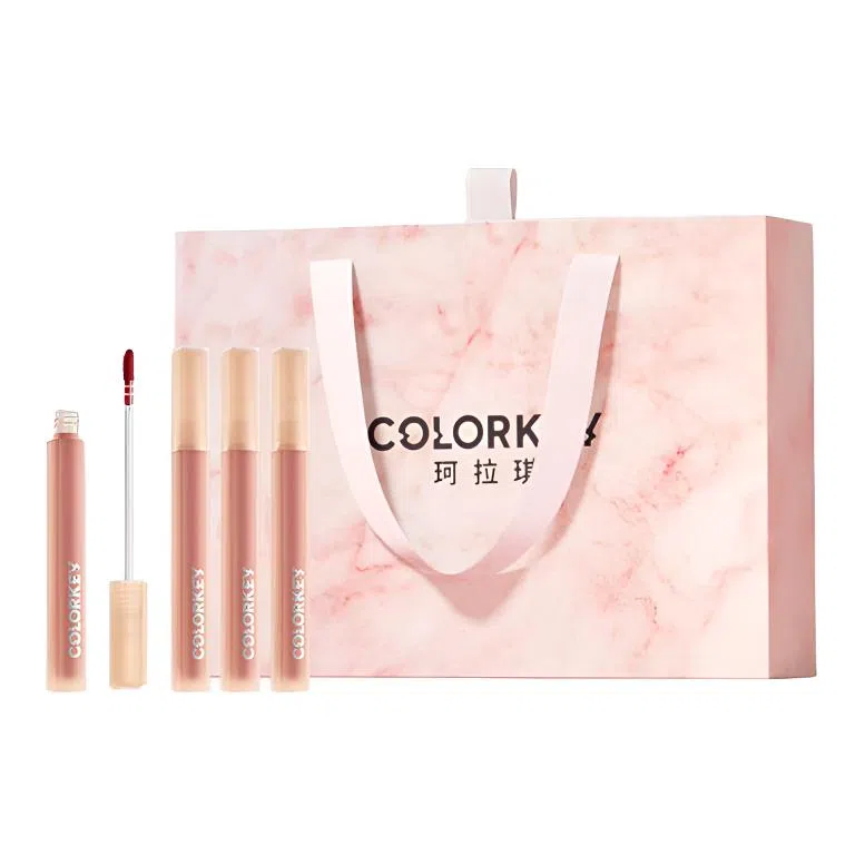 珂拉琪 圈点粉唇釉礼盒 控油玻璃唇持久雾面均匀肤色定妆 四只装