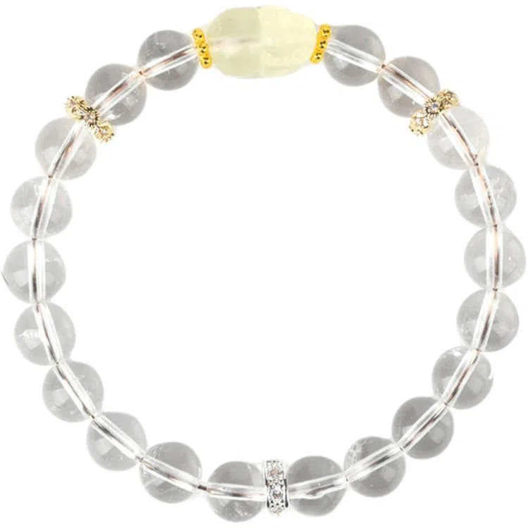 遇点 七紫星球#好运轻奢风简约大气时尚小众个性手饰品天然 白水晶 手串 女款