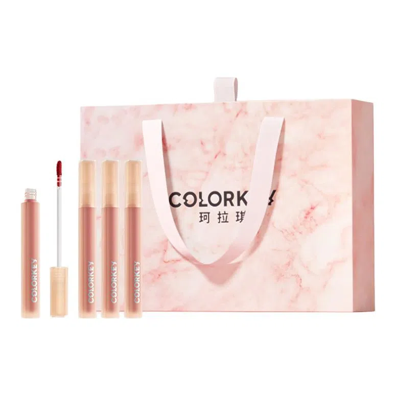 珂拉琪 圈点粉唇釉礼盒 控油玻璃唇持久雾面均匀肤色定妆 四只装