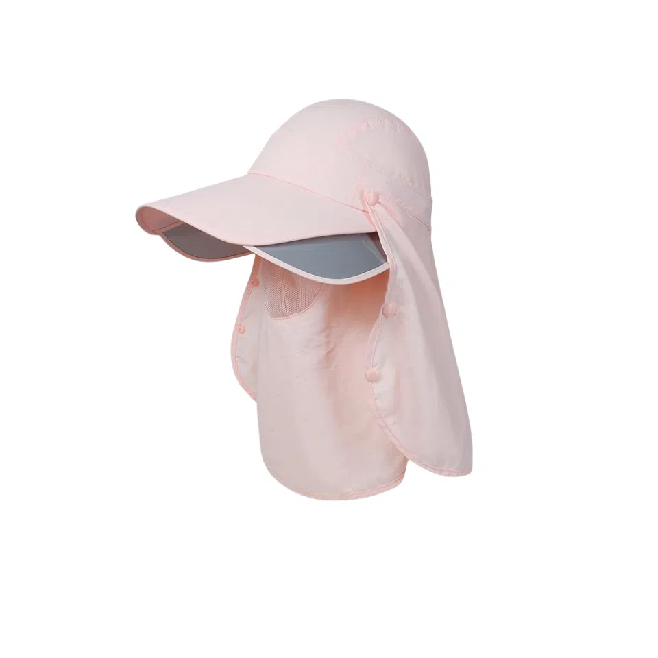 图涂丫 户外紫外线骑车吹不翻遮脸透气遮阳帽钓鱼帽子护颈 涤纶 防晒帽 男女同款情侣款