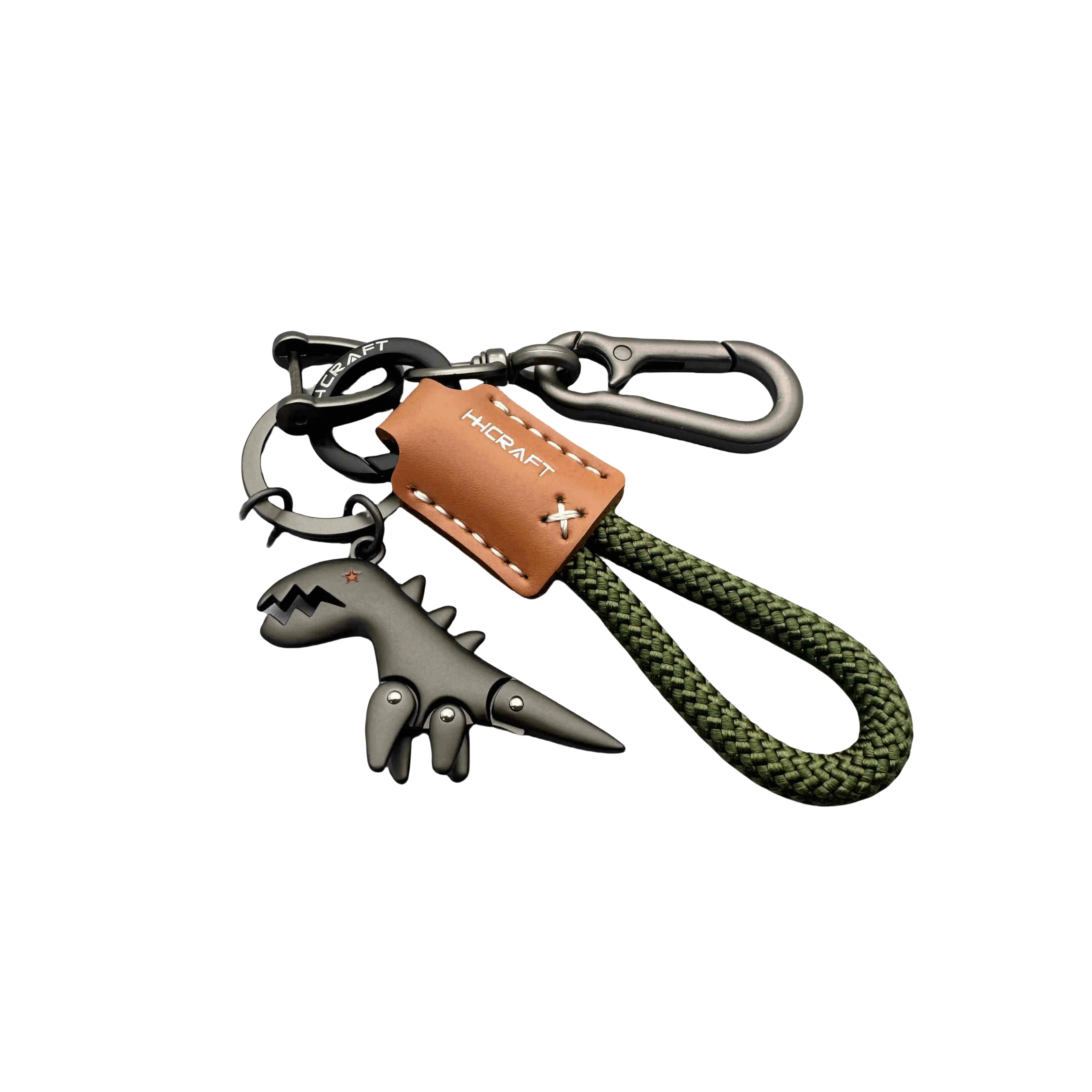 图涂丫 可爱卡通小恐龙皮绳书包挂件 钛钢 钥匙扣 男女同款情侣款