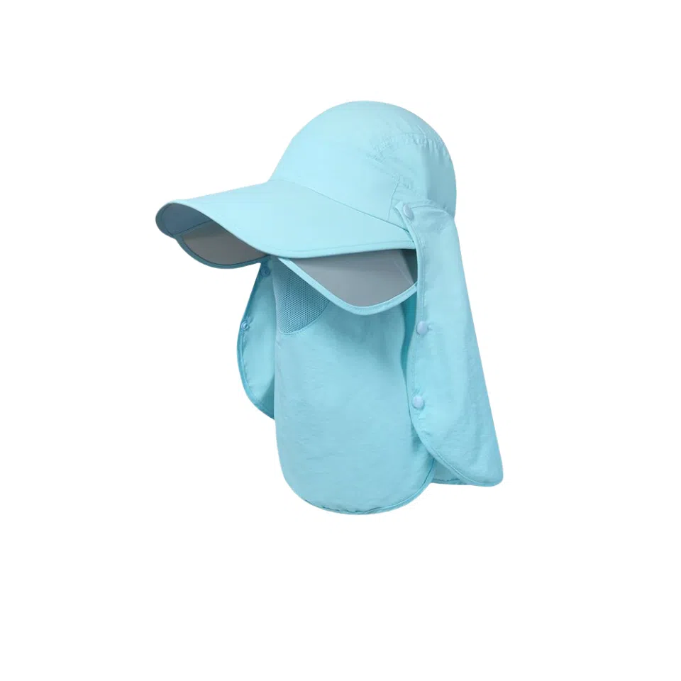 图涂丫 户外紫外线骑车吹不翻遮脸透气遮阳帽钓鱼帽子护颈 涤纶 防晒帽 男女同款情侣款