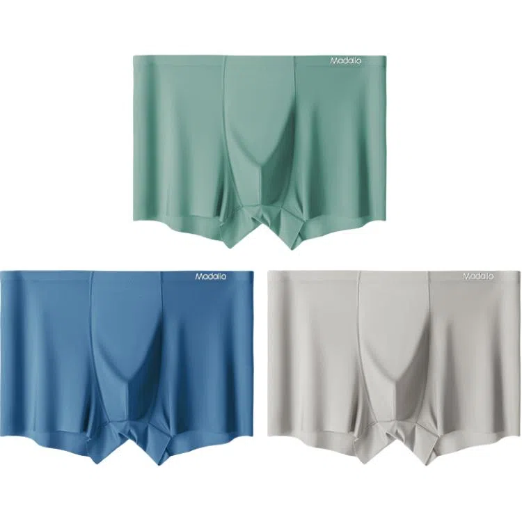 莫代尔 透气夏季大码纯色简约中腰内裤 男款