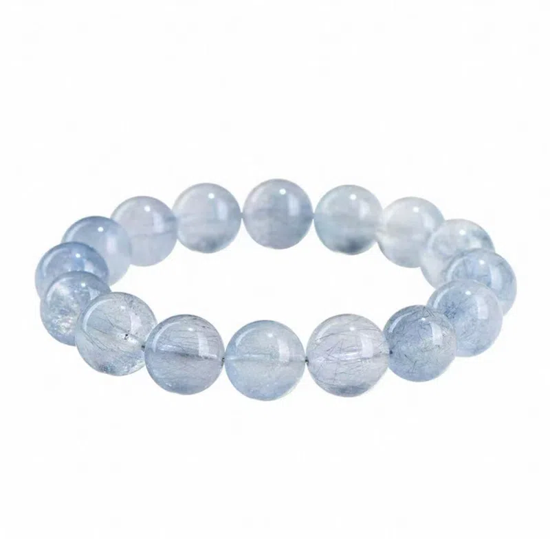 千叶珠宝 单圈招财饰品天然 蓝水晶 手串 男女同款情侣款