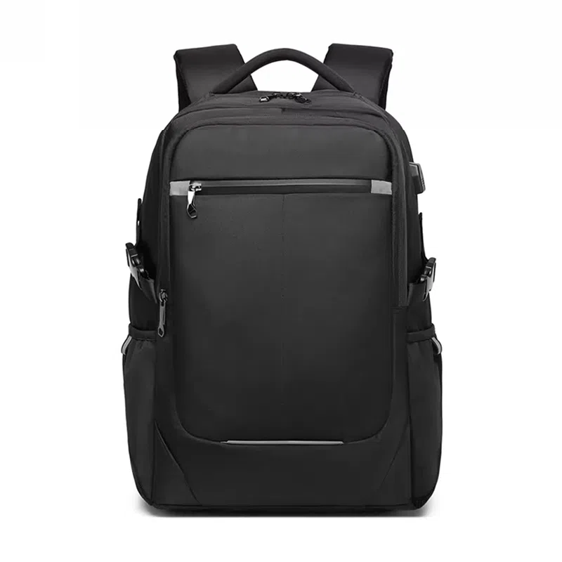 老人头 休闲大容量旅游商务通勤简约电脑包大学生上课 织物 双肩包 男款 黑色