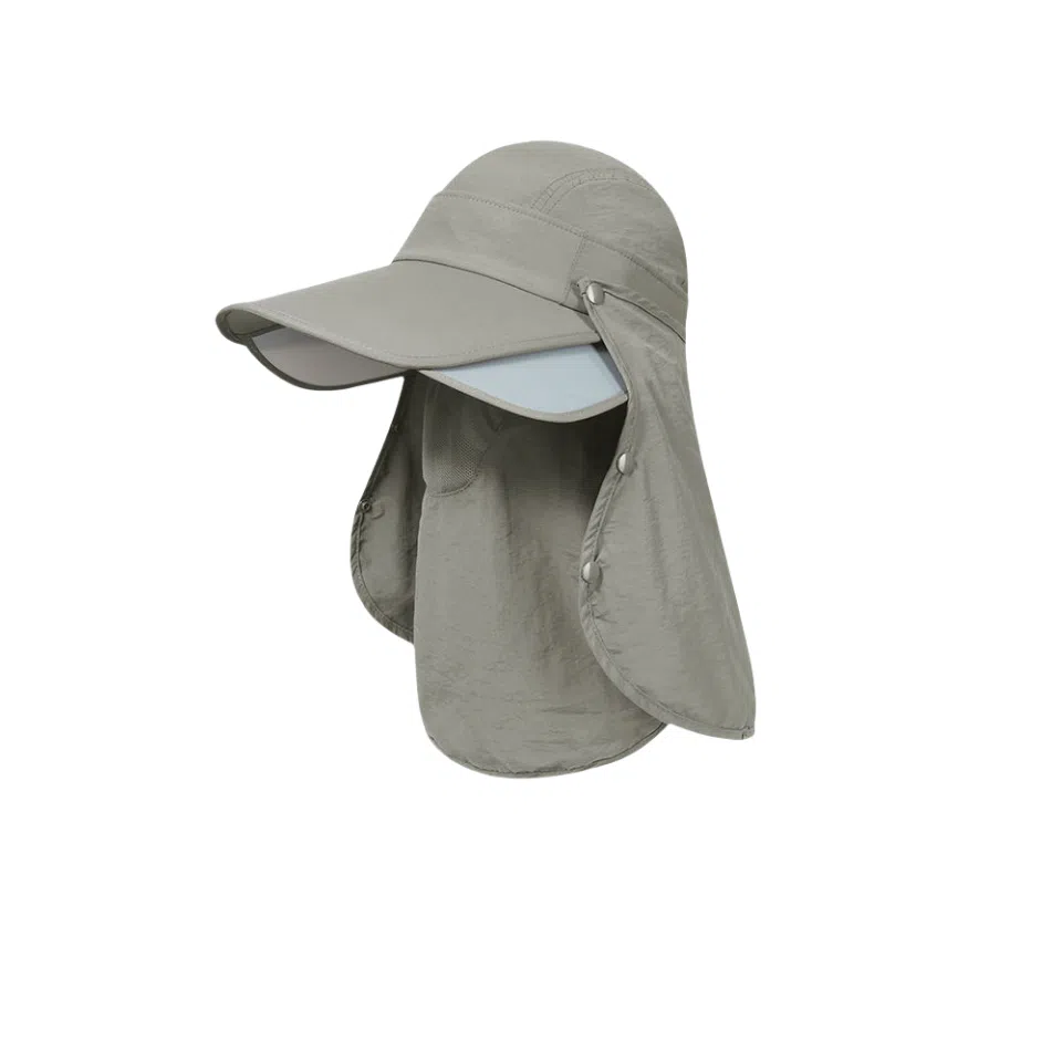 图涂丫 户外紫外线骑车吹不翻遮脸透气遮阳帽钓鱼帽子护颈 涤纶 防晒帽 男女同款情侣款