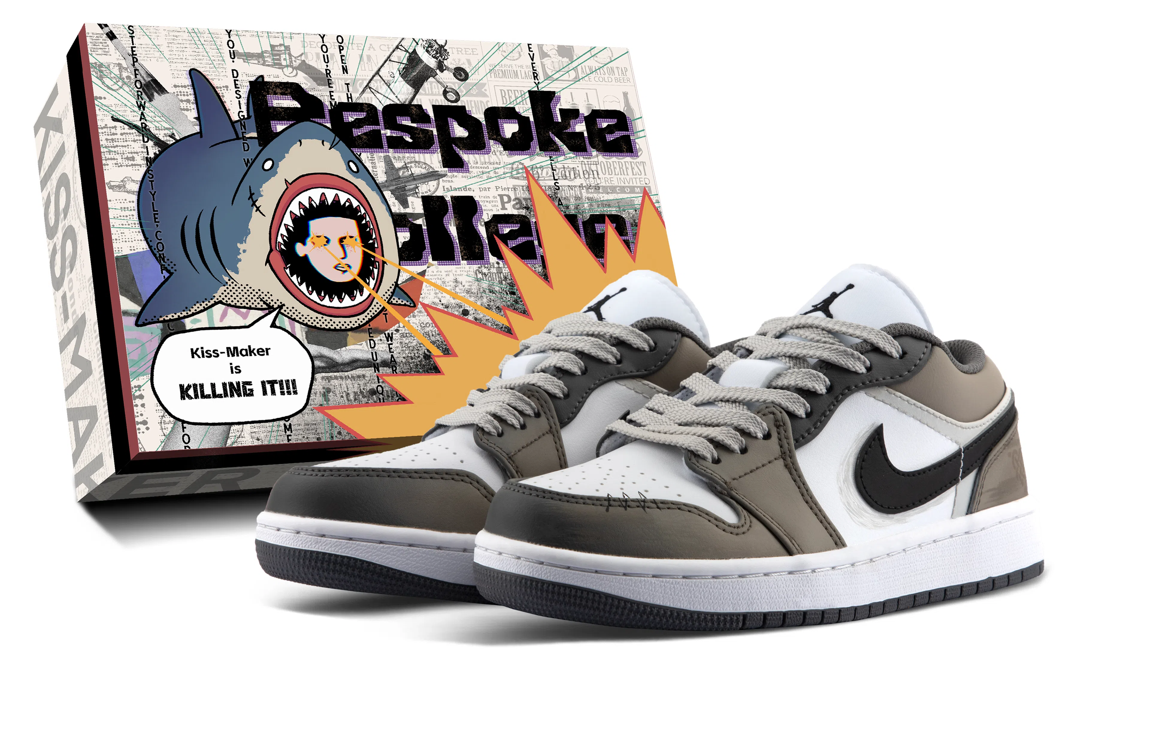 Jordan Air Jordan 1 Low "Iron Heart Silver Brown"