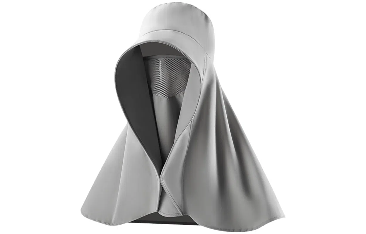 优幽兰 时尚小众设计感全脸遮阳大檐面罩护颈一体披肩百搭简约防紫外线户外出游通勤骑车太阳 锦纶 防晒帽 女款