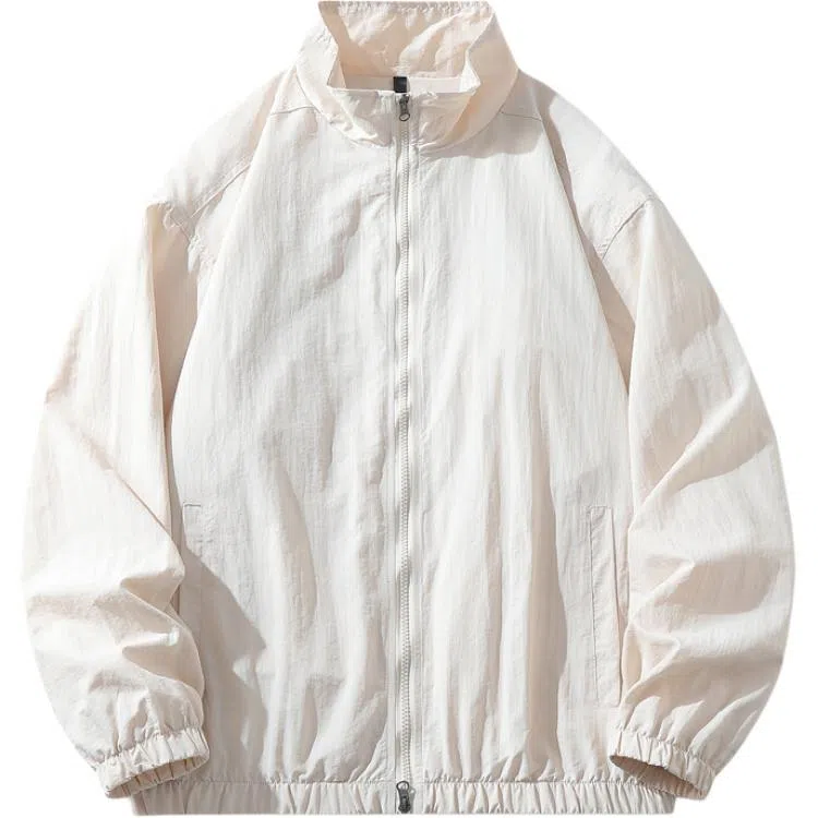 左岸 夏季薄款纯色户外宽松休闲防紫外线透气钓鱼服外套立领夹克 透气防晒防紫外线防晒服 男款