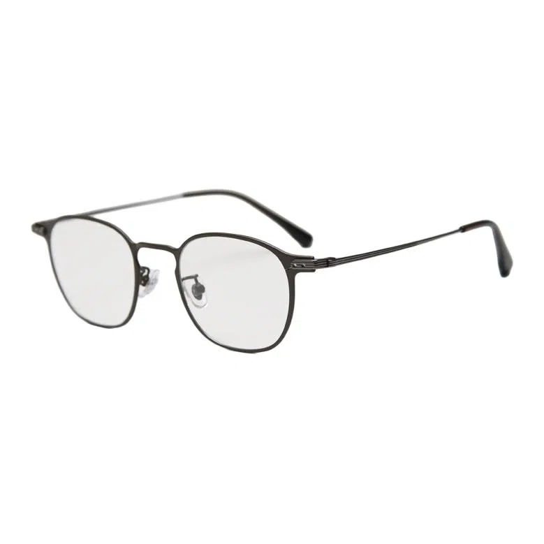 山一丸 细边金属钛轻近视眼镜框文艺 纯钛 方形 光学镜架 男女同款情侣款