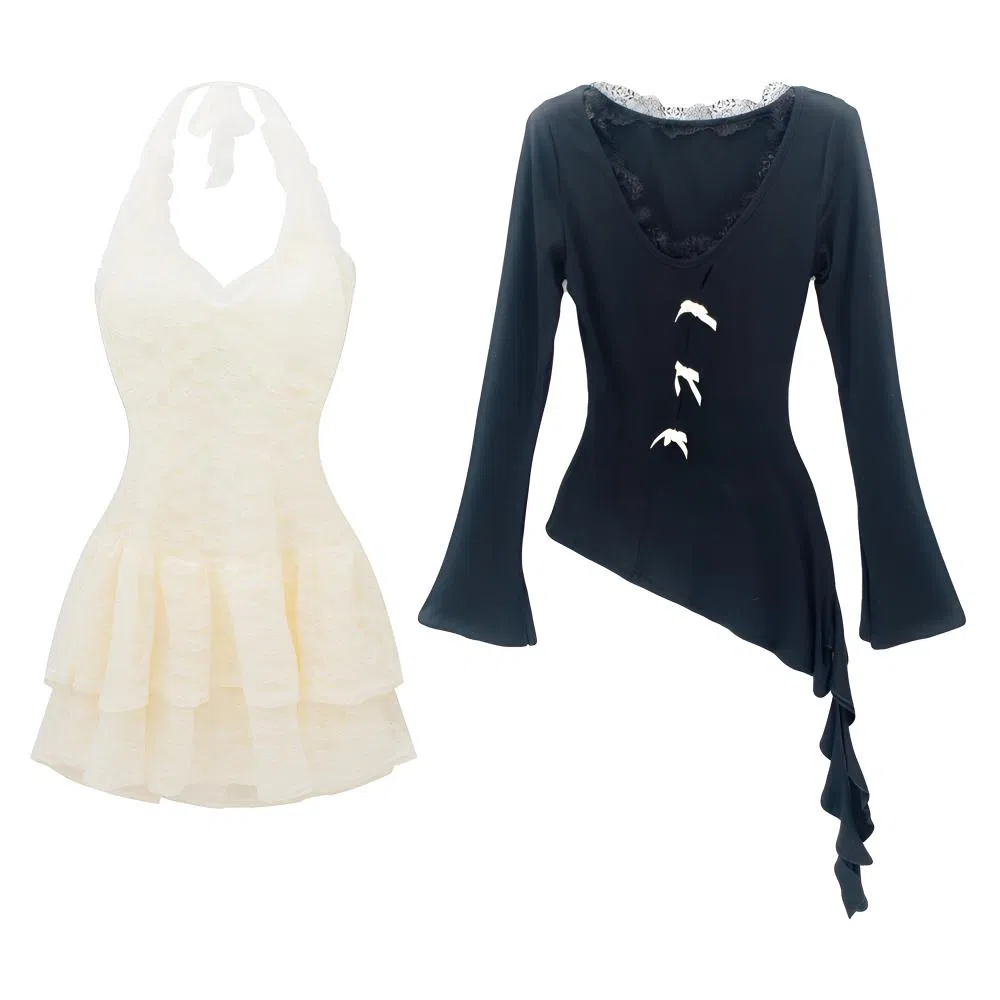 THREE Knit Lace Dress Set