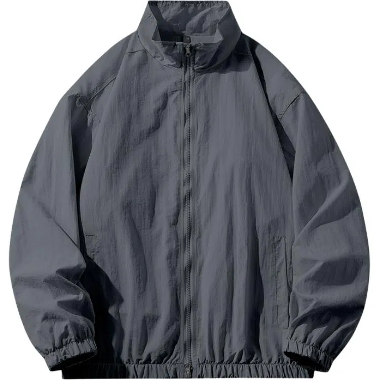 左岸 夏季薄款纯色户外宽松休闲防紫外线透气钓鱼服外套立领夹克 透气防晒防紫外线防晒服 男款