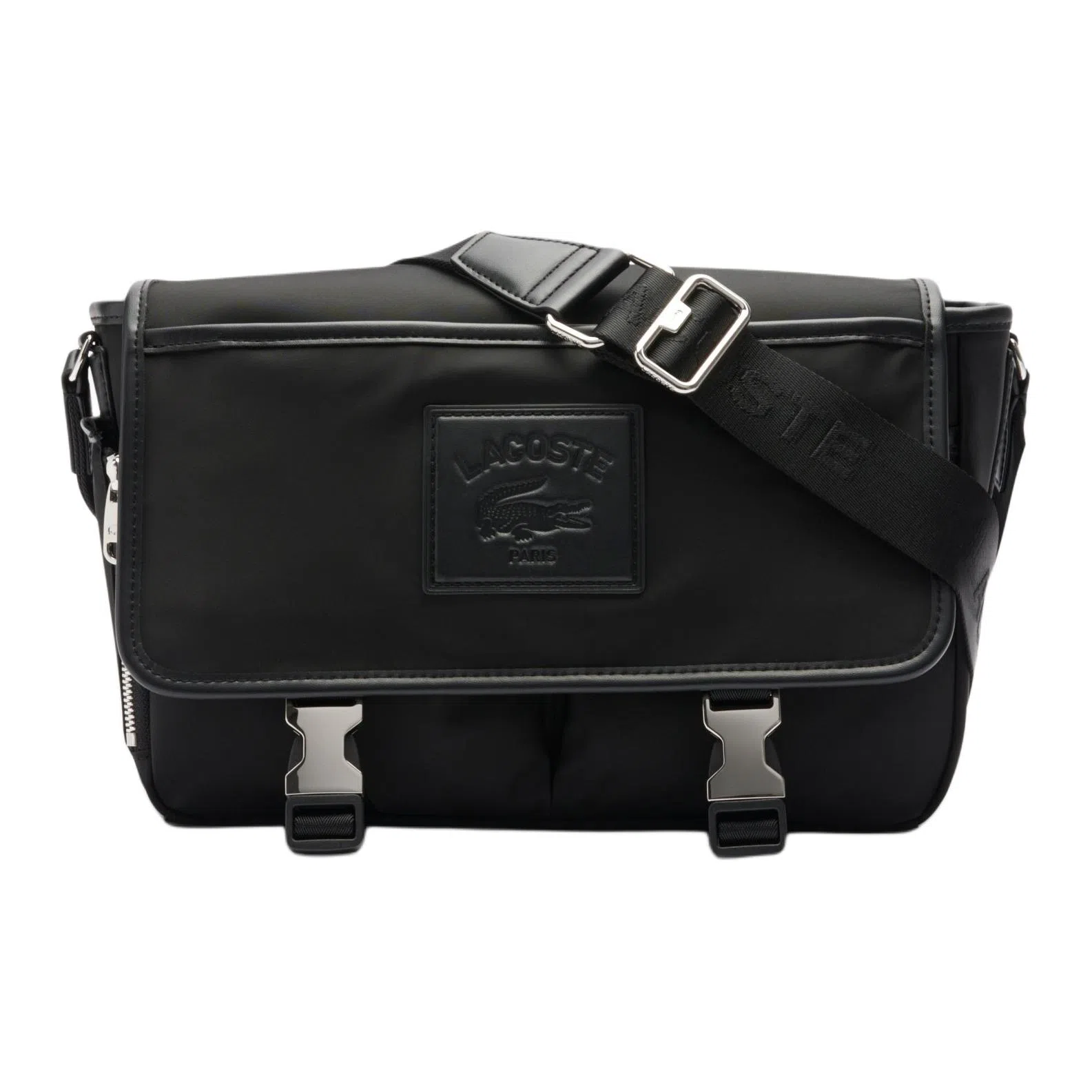 Lacoste Nylon Flap Bag Black