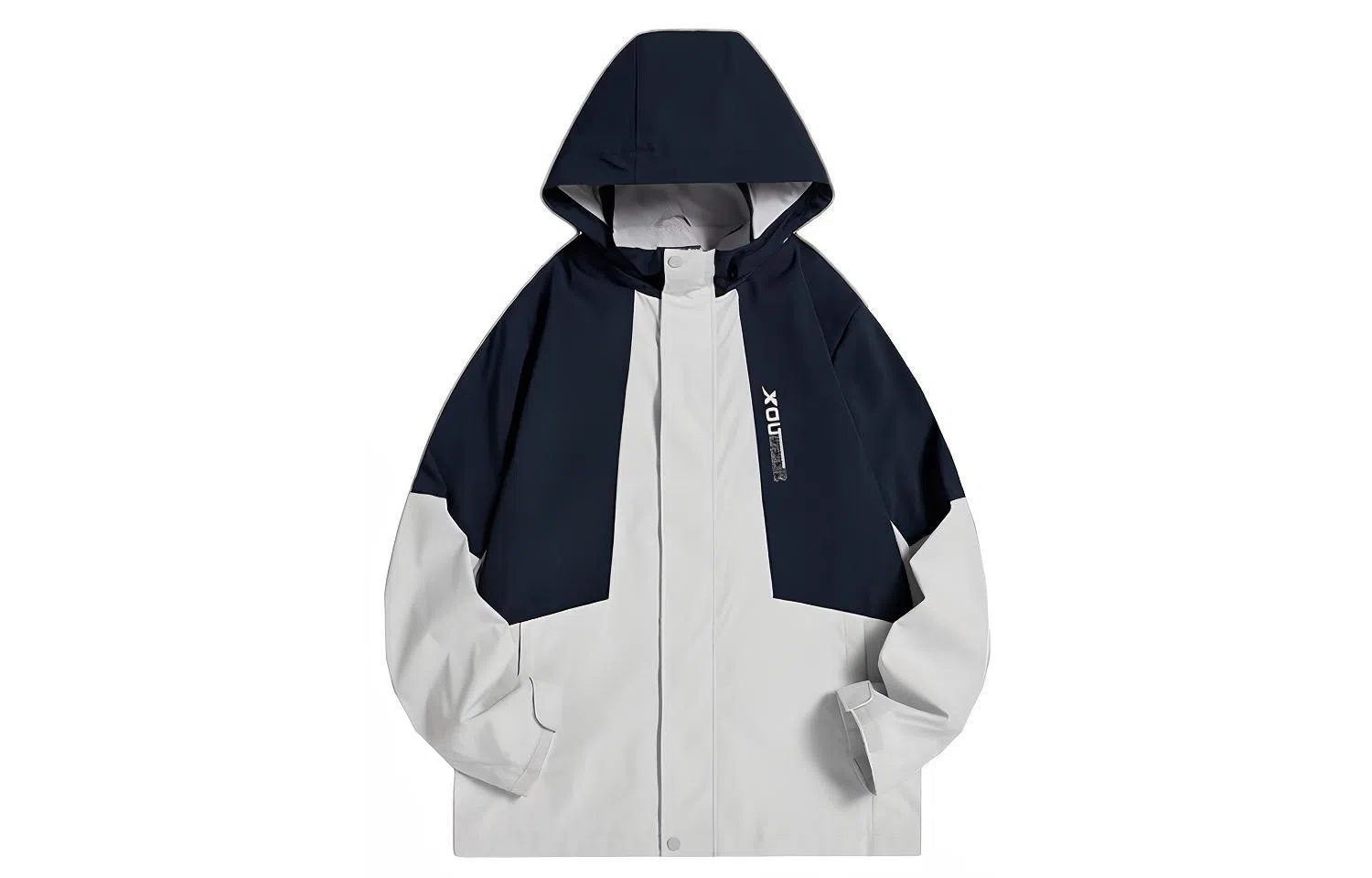 特步 户外系列 加绒保暖连帽运动休闲长袖冲锋衣 男款