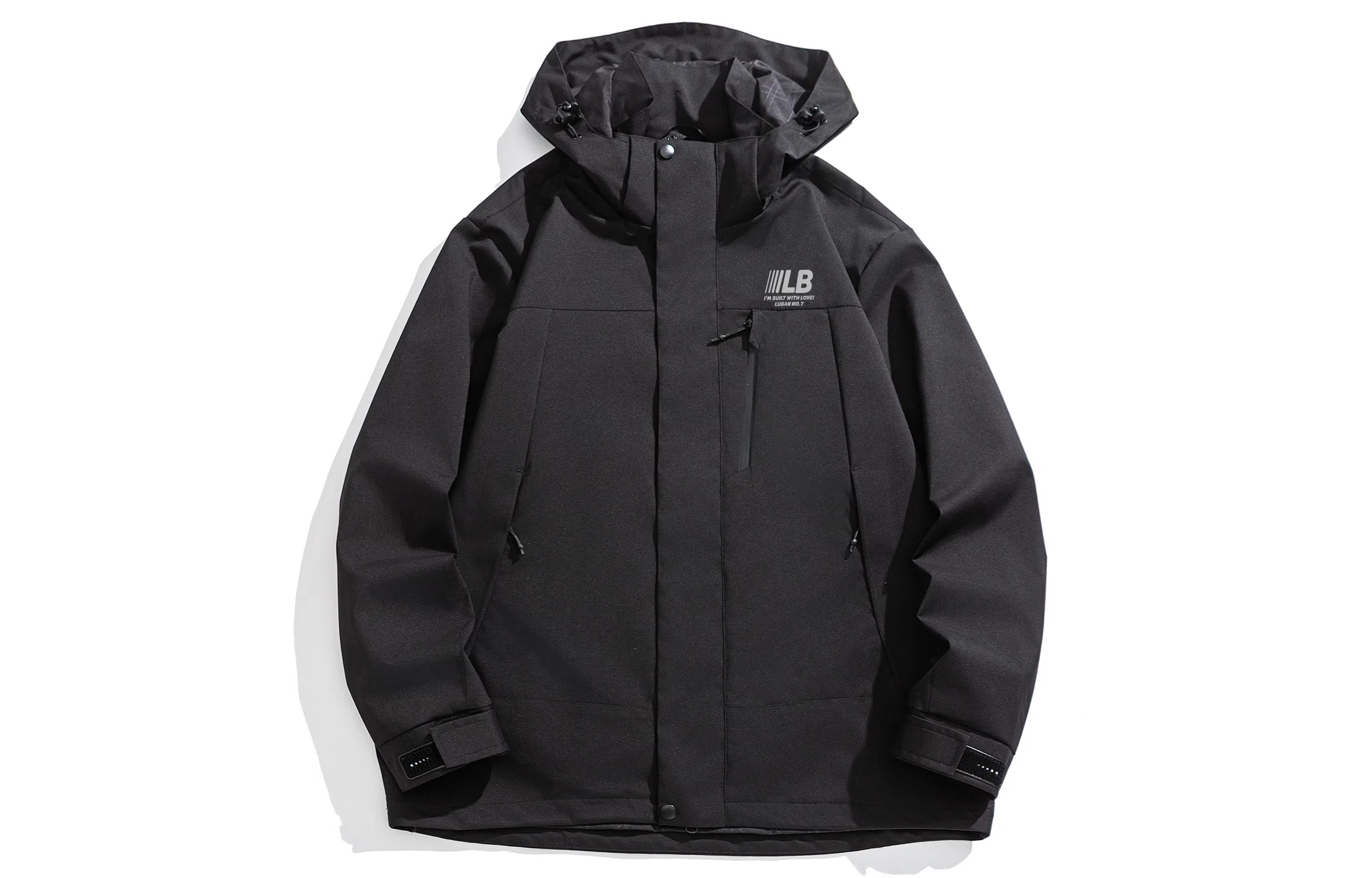 王者荣耀 美式复古拼接撞色多口袋工装连帽外套宽松舒适户外徒步爬山运动休闲百搭夹克衫 鲁班七号款 男女同款