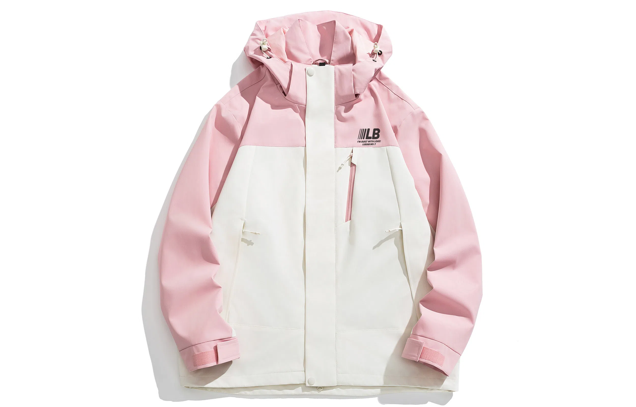 王者荣耀 美式复古拼接撞色多口袋工装连帽外套宽松舒适户外徒步爬山运动休闲百搭夹克衫 鲁班七号款 男女同款