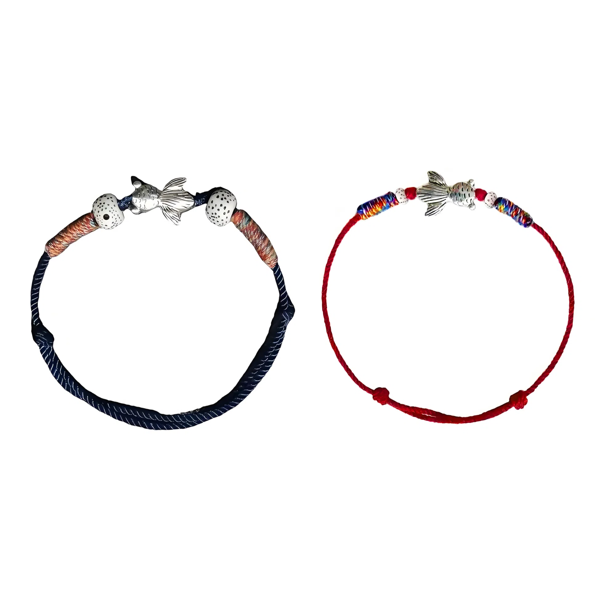 絮物 国潮 锦鲤新中式轻奢高级感时尚百搭小众创意温柔可爱前程似锦诸事顺遂文玩#好运 织物 手绳 男女同款情侣款