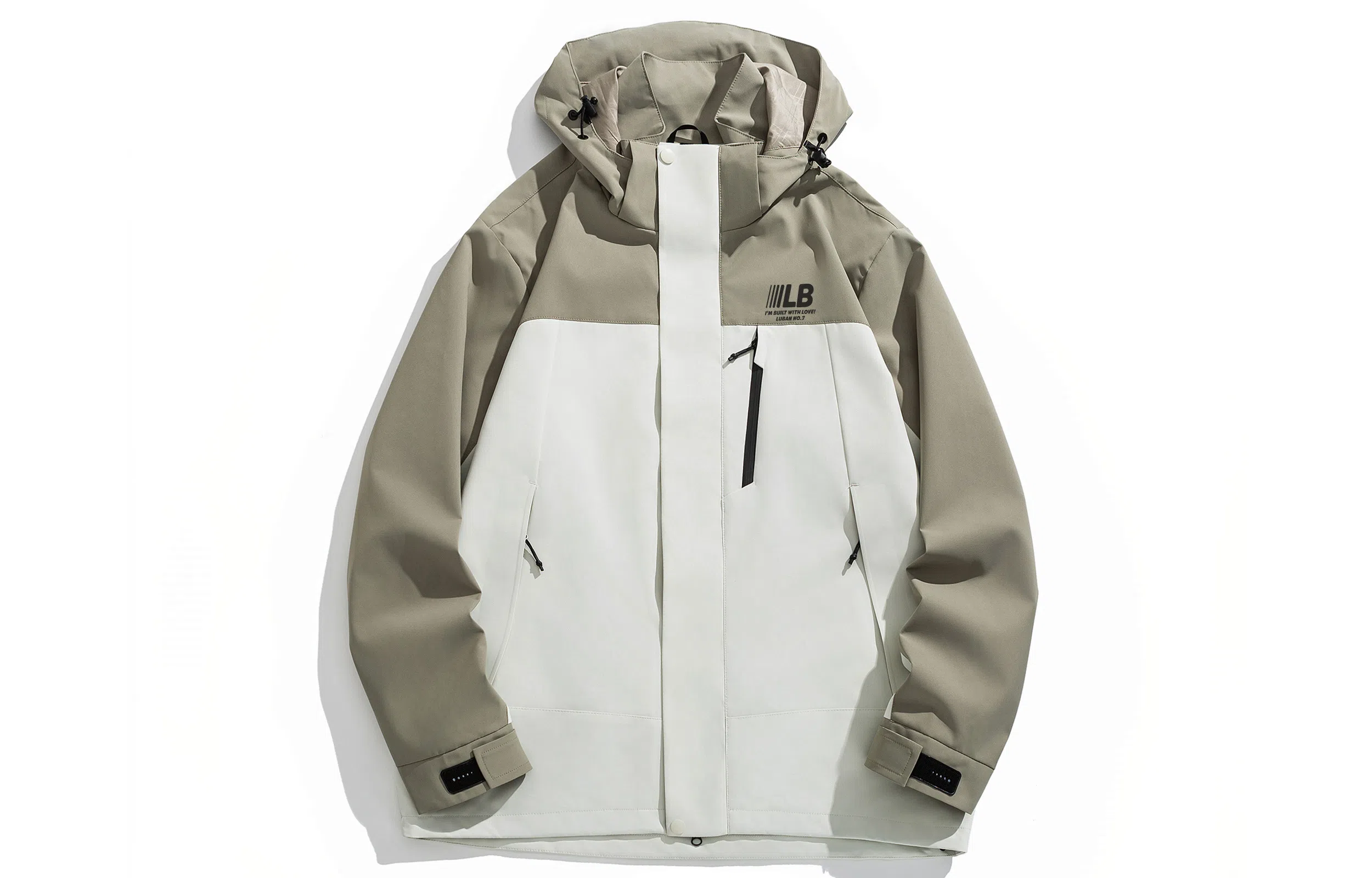 王者荣耀 美式复古拼接撞色多口袋工装连帽外套宽松舒适户外徒步爬山运动休闲百搭夹克衫 鲁班七号款 男女同款