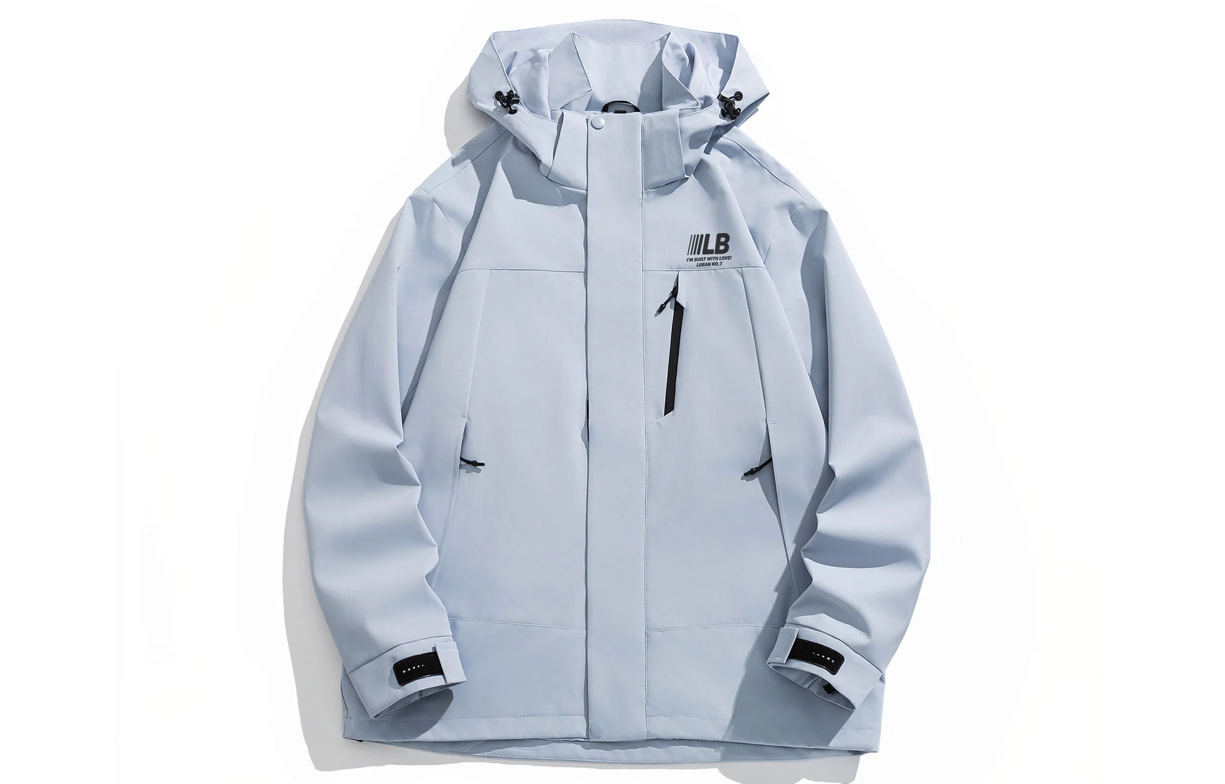 王者荣耀 美式复古拼接撞色多口袋工装连帽外套宽松舒适户外徒步爬山运动休闲百搭夹克衫 鲁班七号款 男女同款