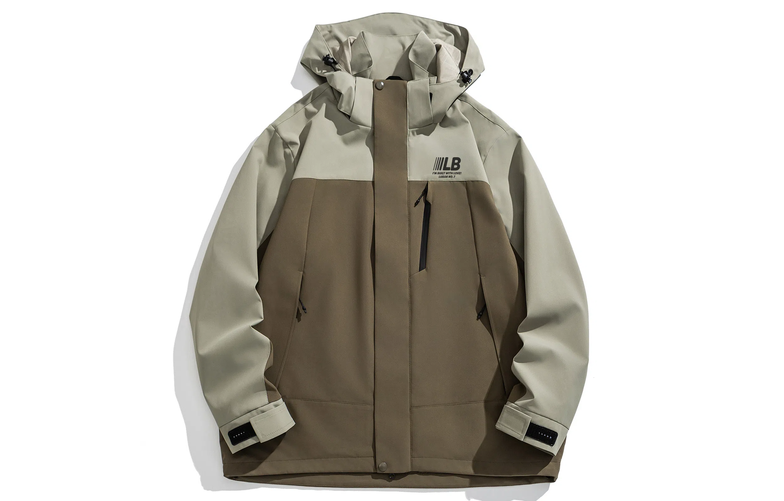 王者荣耀 美式复古拼接撞色多口袋工装连帽外套宽松舒适户外徒步爬山运动休闲百搭夹克衫 鲁班七号款 男女同款