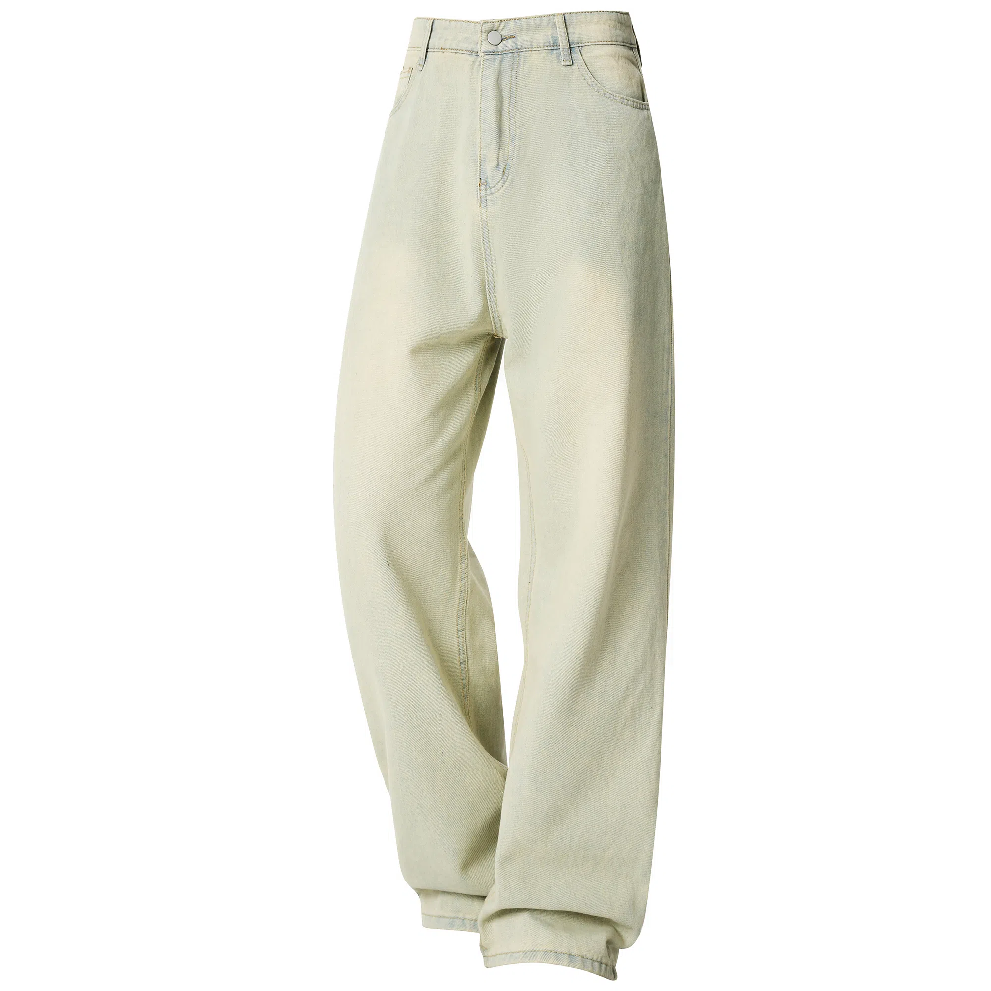 王者荣耀 美式水洗做旧自然落色舒适宽松牛仔裤 男女同款