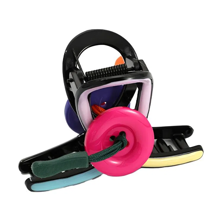 如花梦 心动多巴胺拼色纽扣后脑勺盘发 亚克力 发夹 女款